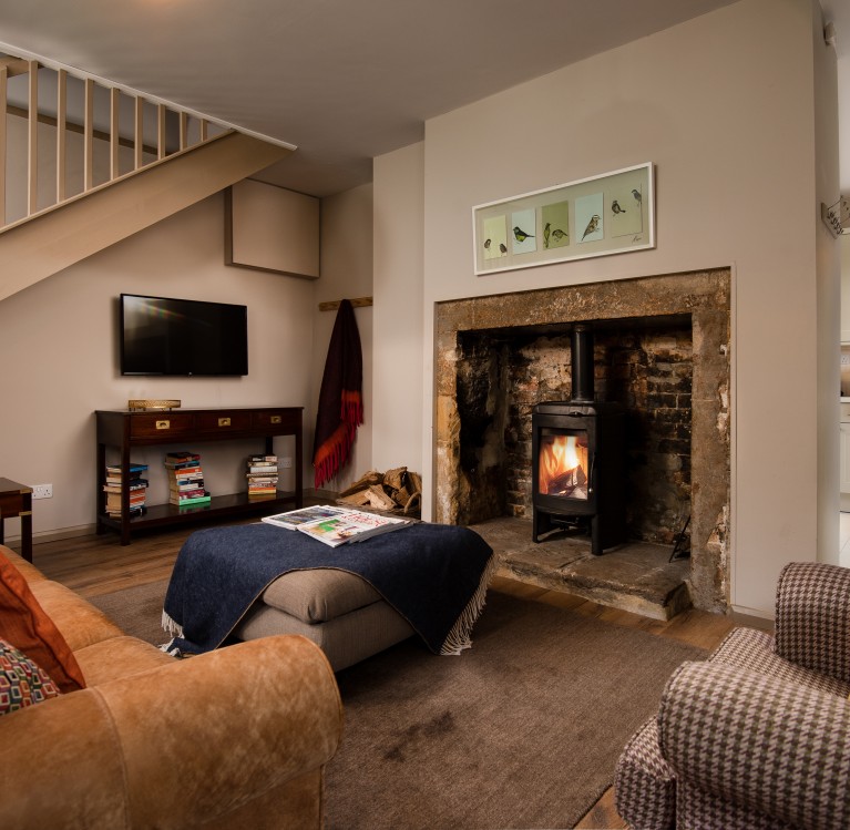 Enclosed family garden with views of the Northumberland countryside