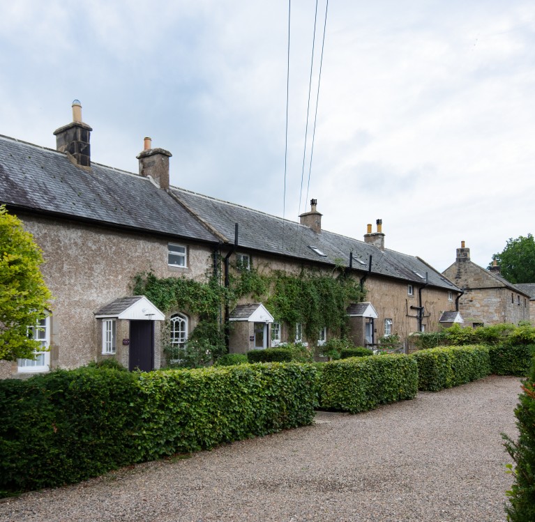 the cottages at Brinkburn Northumberland