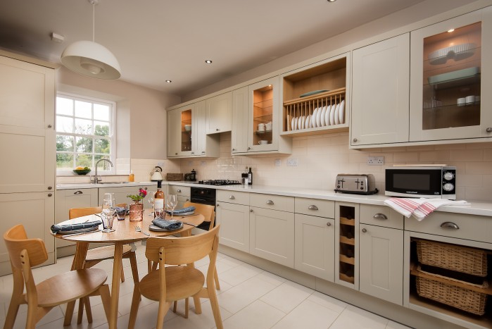 spacious modern kitchen in Bel House at Brinkburn Northumberland