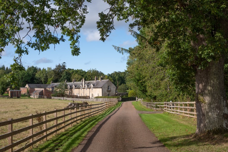 The garden countryside cottages at Brinkburn Northumberland