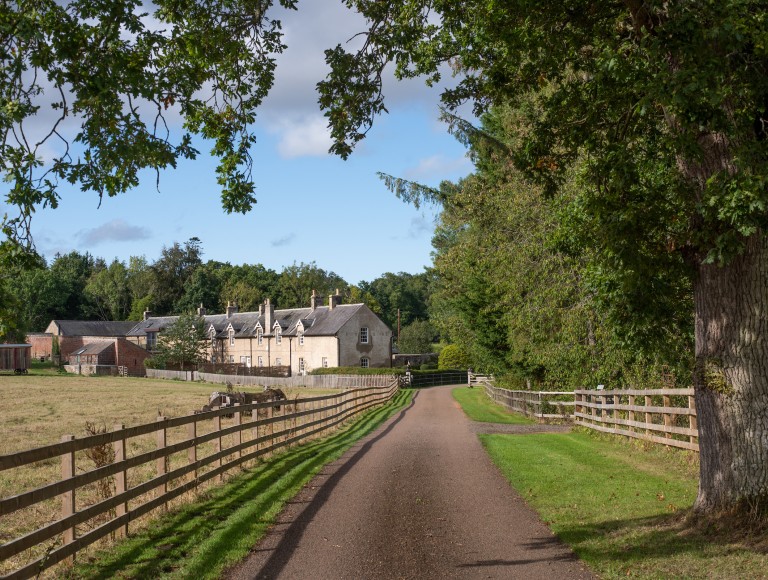 The garden countryside cottages at Brinkburn Northumberland