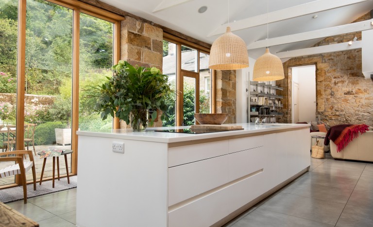 large kitchen in The Stables and Brinkburn Northumberland