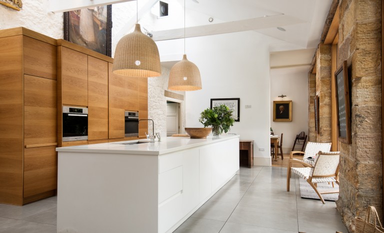 large self catering kitchen in The Stables accommodation at Brinkburn