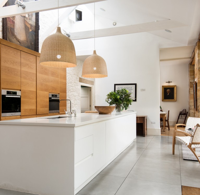 large self catering kitchen in The Stables accommodation at Brinkburn