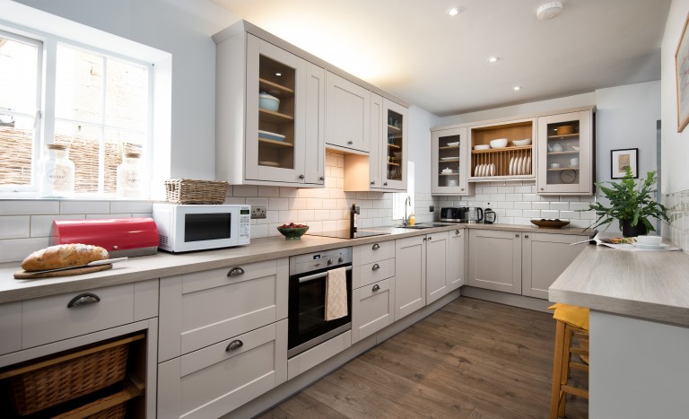 Large modern kitchen in a holiday cottage perfect for couples