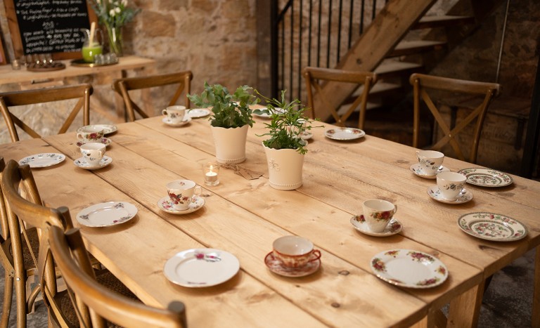 dining at yoga retreat