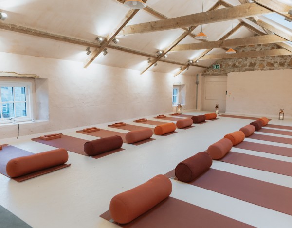 yoga mats in the Barn at Brinkburn Northumberland