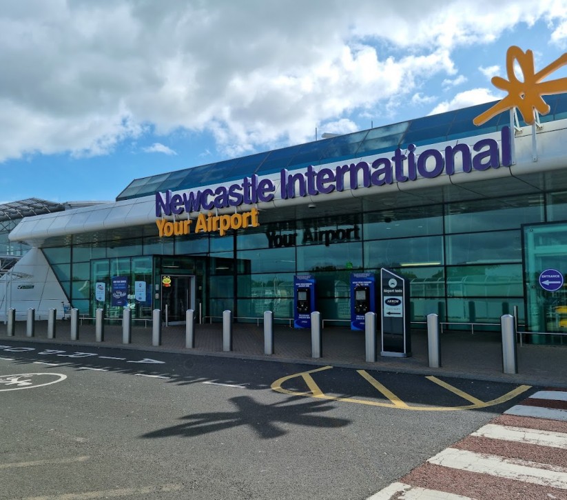 Newcastle international airport helicopter departure 