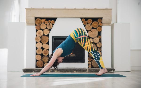 yoga pose at brinkburn retreat in northumberland