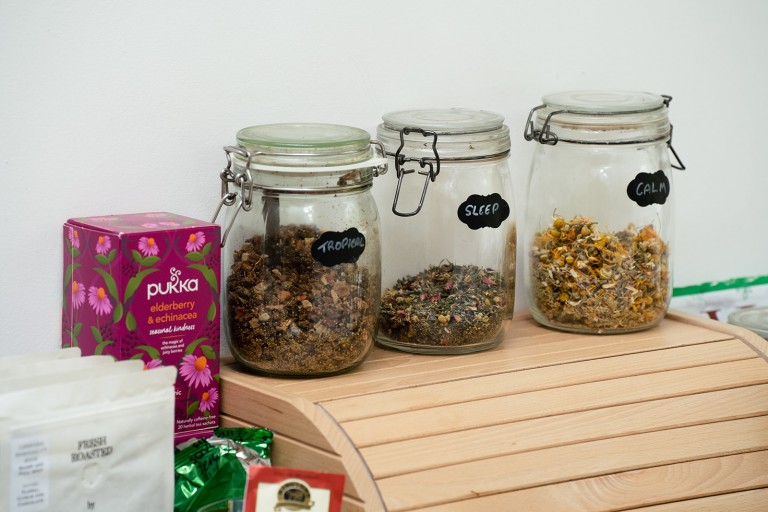 tea station for yoga retreat at Brinkburn Northumberland