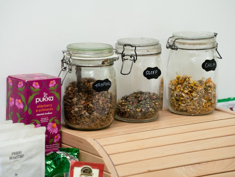 tea station for yoga retreat at Brinkburn Northumberland