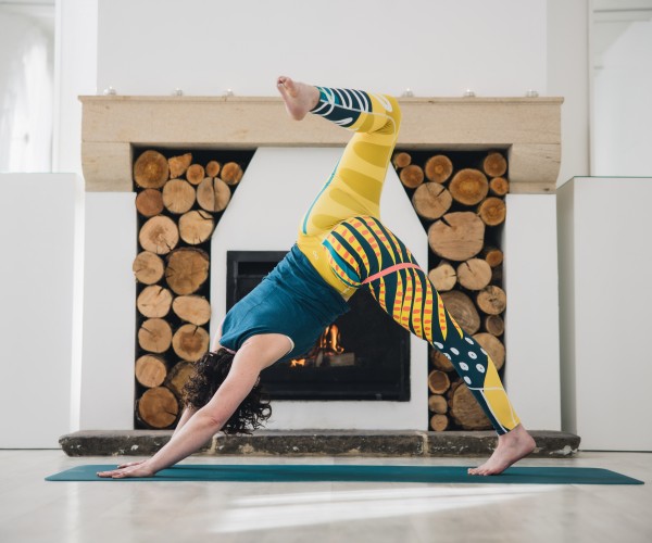 yoga class in the green room at Brinkburn Northumberland