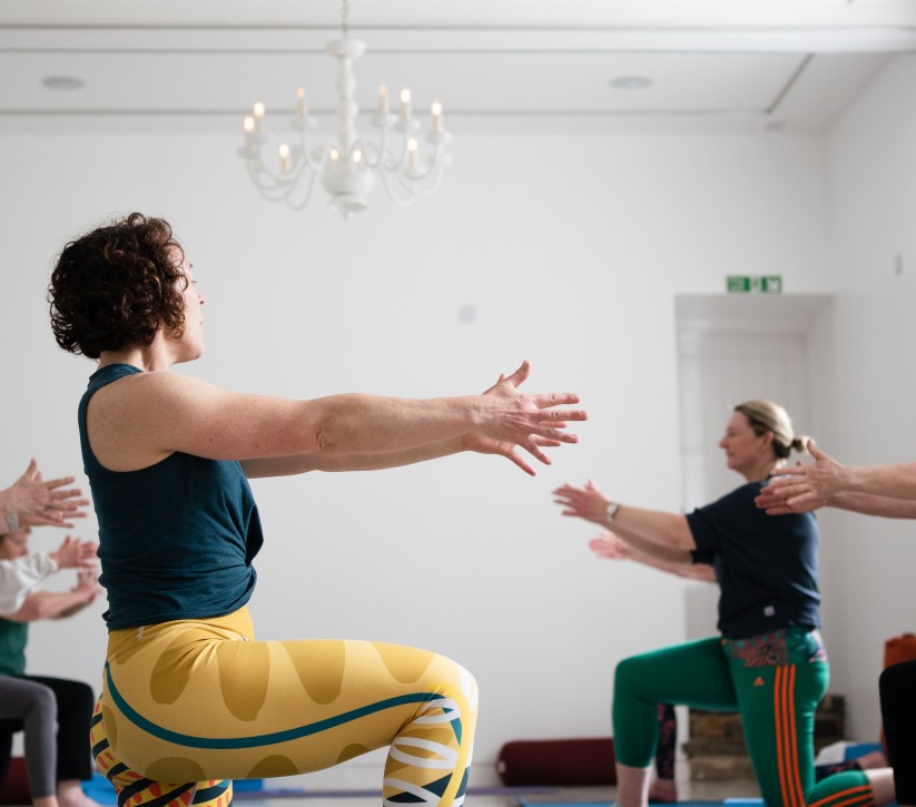 yoga class at retreat at Brinkburn Northumberland