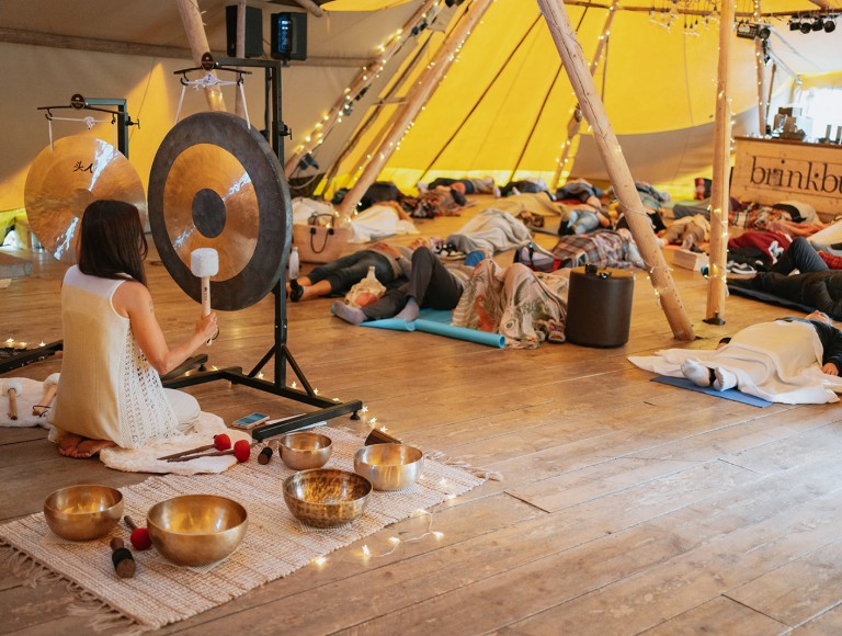 sound bath in the Tipi at brinkburn northumberland