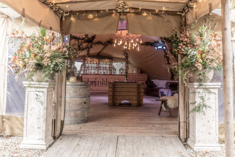 tipi at Brinkburn Northumberland wedding