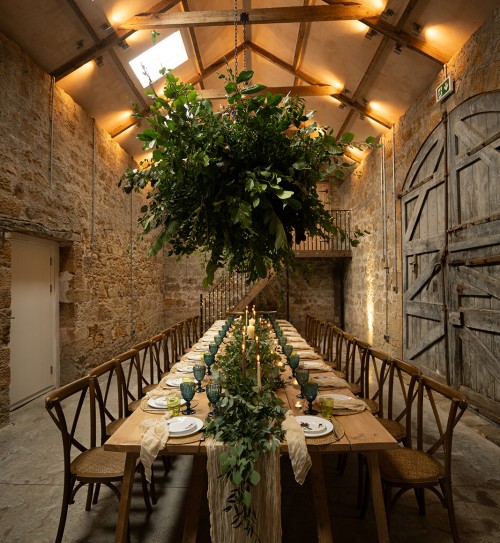 Barn dining at Brinkburn Northumberland