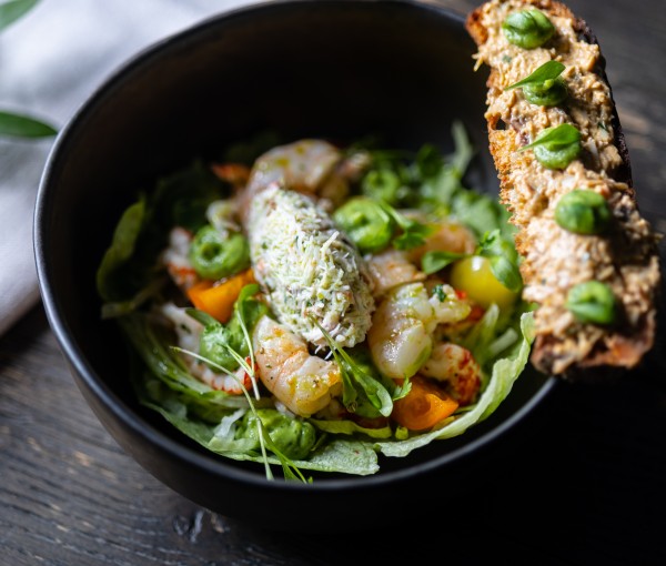 Fine dining wedding catering - seafood dish at Brinkburn