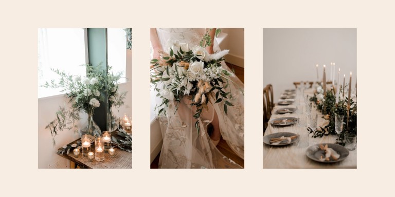 bels flowers styling in the garden room at Brinkburn Northumberland