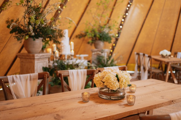wedding tipi florals