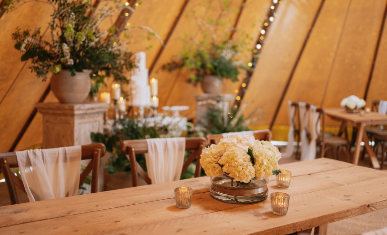 wedding tipi florals