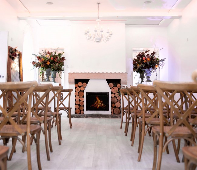 Wedding in The White Room at Brinkburn Northumberland