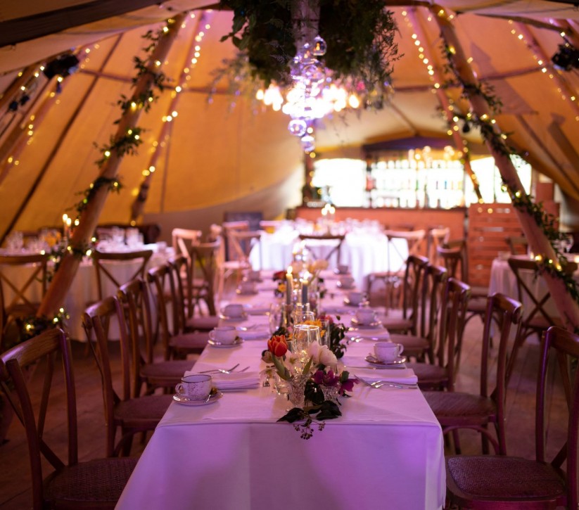 tipi at Brinkburn Northumberland wedding