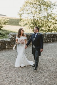 Bride in the manor house at Brinkburn Northumberland