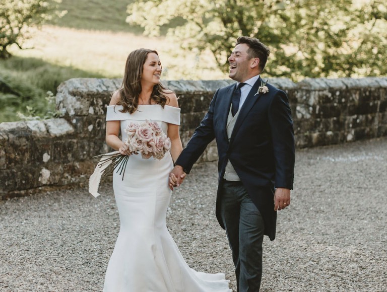 Bride in the manor house at Brinkburn Northumberland