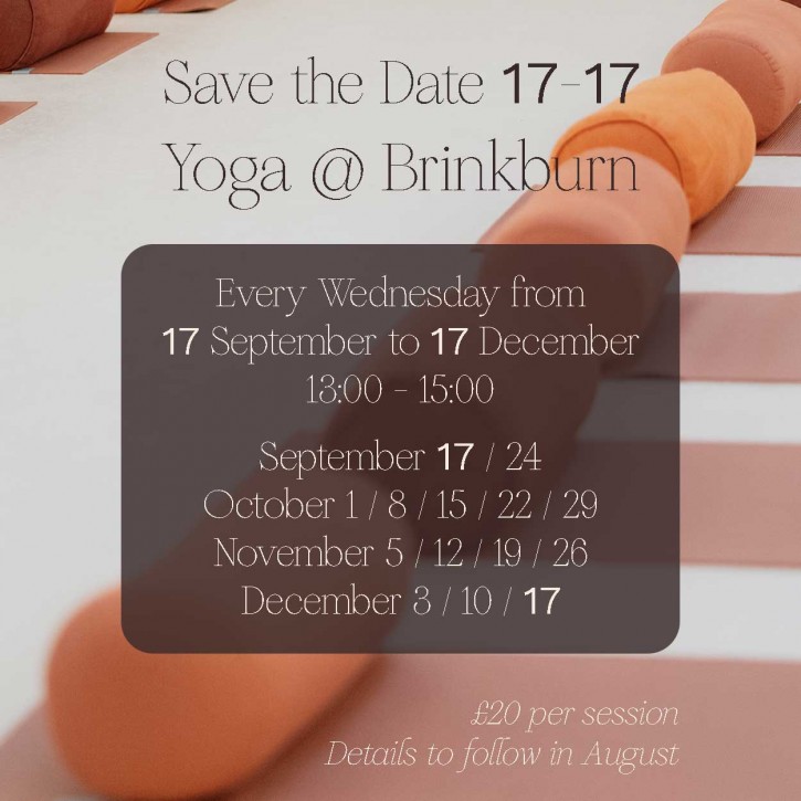 yoga in the barn at Brinkburn Northumberland