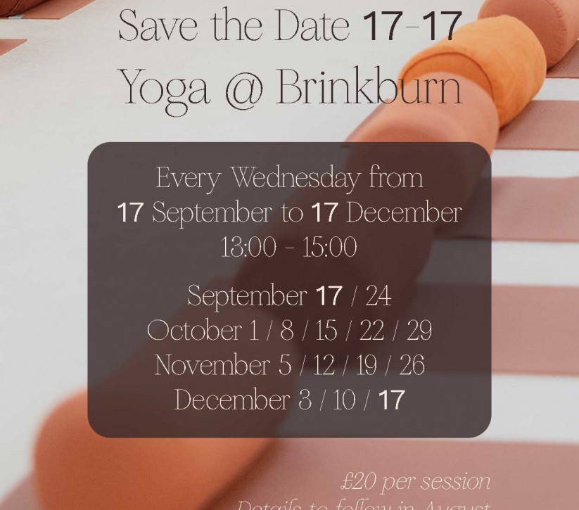 yoga in the barn at Brinkburn Northumberland